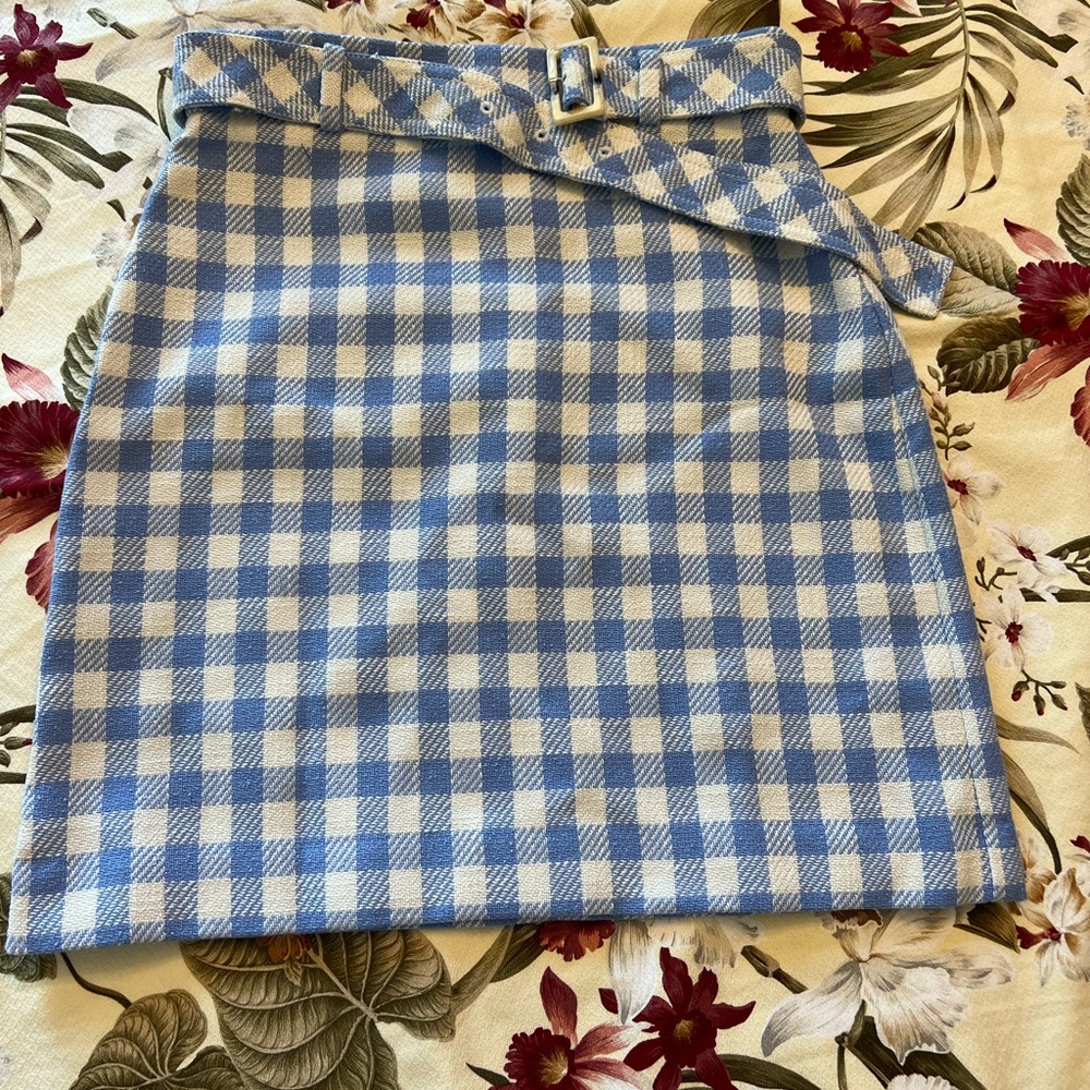 Ann Taylor Mini skirt in blue/white plaid checks. 98% new-new condition.